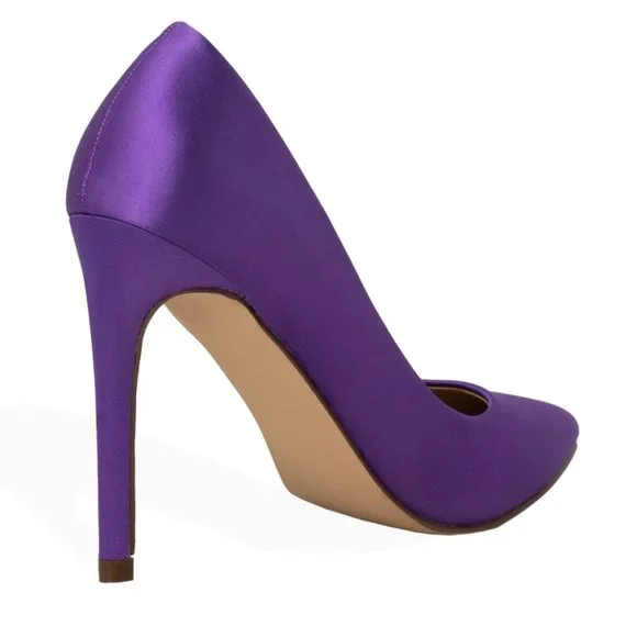 Women's High Heel Closed Pointed Toe Slip On Dress Pump Shoes - Picture 3 of 4